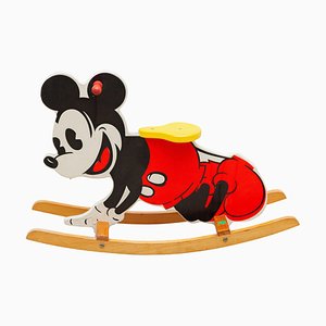 Wooden Mickey Mouse Child's Rocker or Play Stool from Vilac France, 1980s