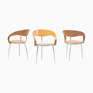 Chairs in Leather from Calligaris, Set of 3