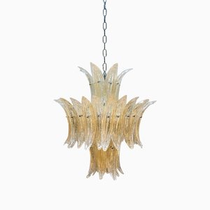 Lampade da soffitto a forma di palma in vetro di Murano dorato, set di 2