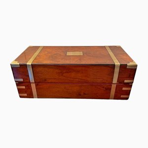 Viktorianische Schreibbox aus Nusswurzelholz & Messing