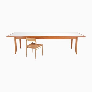 American Modern Oak Dining Table with Saber Legs, Japan