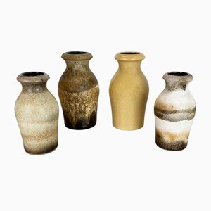 Vintage Pottery Fat Lava Vases from Scheurich, Germany, 1970s, Set of 4