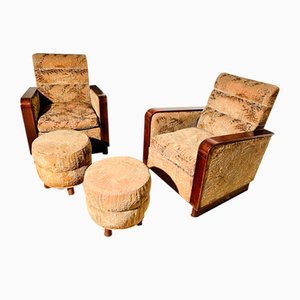 Art Deco Italian Armchairs, Set of 4