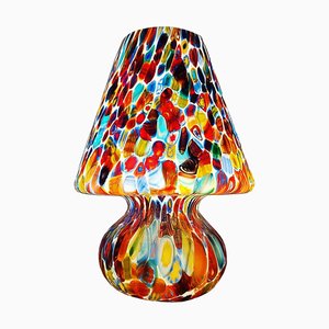 Italienische Mundgeblasene Murano Glas Tischlampe mit Murrina Dekoration
