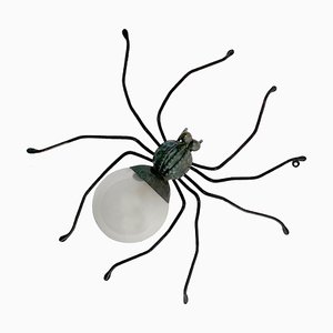 Aplique Lucky Charm Spider italiano de Illuminazione Rossini, años 60