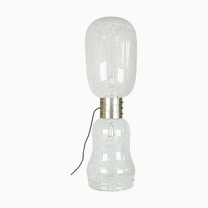 Italian Clear & White Murano Glass Lamp, 1960s