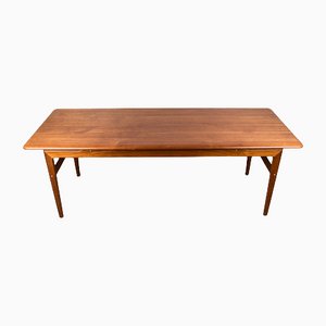 Grande Table Basse en Teck avec Rangements, Danemark, 1960