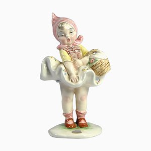 Italian Girl Figurine in the Style of Carlo Mollica, 1930s