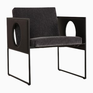 Grace Armchair in Gray Fabric by Brüh & Sippold