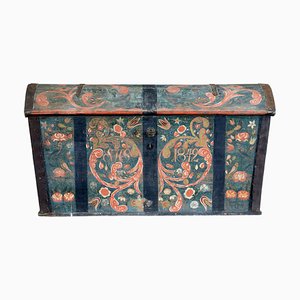 Mid 19th Century Swedish Painted Dome Top Coffer