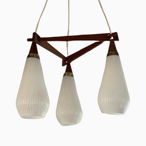 Mid-Century Danish Cascade Ceiling Lamp in Teak