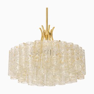 Ice Glass Tubes Chandelier by Doria, Germany, 1960s