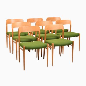 Danish Model No. 75 Dining Chairs by Niels Otto Møller for JL Møllers, Set of 8