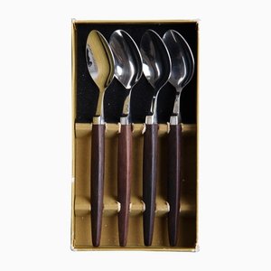 Eton Steel and Rosewood Spoons from Raadvad, Set of 4