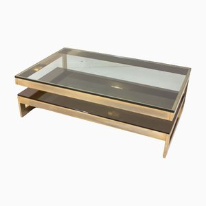 Gold Plated G-Shaped Coffee Table from Belgochrom, 1980s