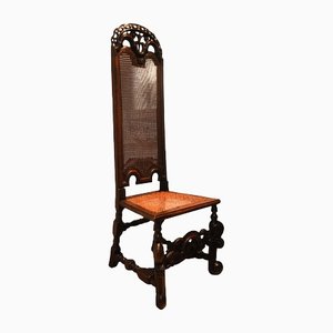 Bergère Hall Chair aus Nussholz mit hoher Rückenlehne, 17. Jh., 1670er