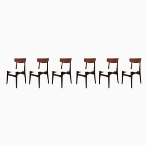 Skandinavische Stühle aus Massivem Teak, 6er Set