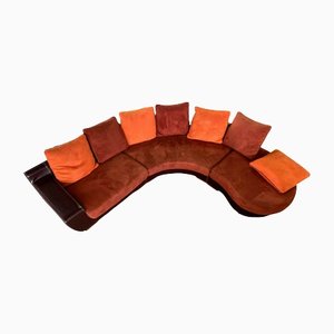 Leather and Fabric Modular Bench from Roche Bobois, 1980s, Set of 2