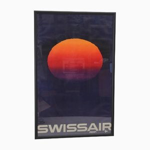 Big Mid-Century Swissair Japan Travel Poster by Manfred Bingler, 1964