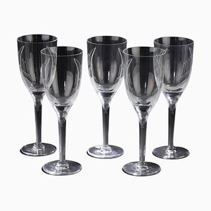 Ange Champagne Glasses by Marc Lalique, ​​1948, Set of 5