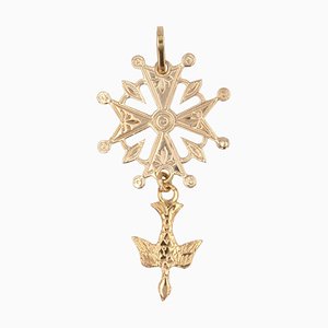 French Modern 18 Karat Rose Gold Holy Spirit Pendant