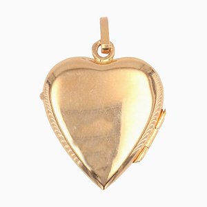 20th Century French 18 Karat Rose Gold Heart Shaped Pendant