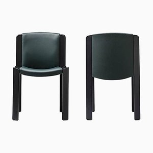 300 Chair in Wood and Sørensen Leather by Joe Colombo for Karakter
