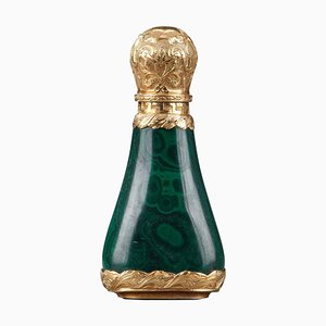 Mid19th Century Gold Mounted Malachite Perfume Flask