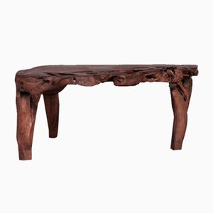 Tavolo da scrivania primitivo in legno massiccio