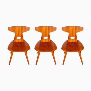 Pine Chairs by Jacob Kielland-Brandt for I. Christiansen, 1960, Set of 3