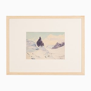 Walter Ziegler, Gebirge, Gouache auf dickem Papier