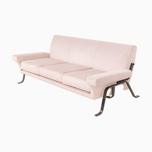 Italienisches Modell 875 Sofa aus rosafarbenem Samt von Ignazio Gardella