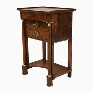 Empire Drawer Bedside Table in Walnut, 19th Century