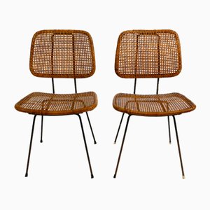 Italian Bamboo Dining Chairs, 1960s, Set of 2