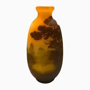 Cameo Glass Vase with a Forest