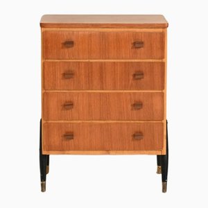 Small Danish Chest of Drawers With Black Legs