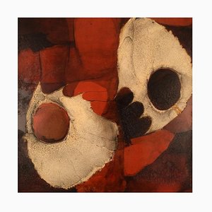 Erling Kristensen, Composición abstracta, años 60, Dinamarca, Óleo sobre cartón