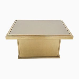 Brass Coffee Table with Mirrored Glas from Belgo Chrom, Belgium, 1970s
