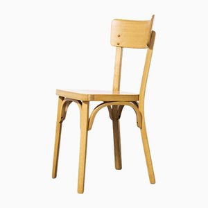 French Blonde Beech Bentwood Dining Chairs from Baumann, 1950s