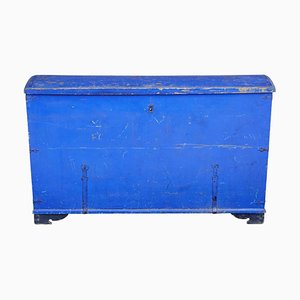 Mid-19th Century Painted Pine Dome Top Trunk