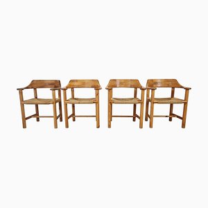Pine Wood Dining Chairs by Rainer Daumiller for Hirtshals Savvaerk, 1970s, Set of 4