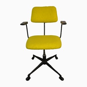 Vintage Office Swivel Chair in Bright Yellow