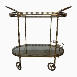 Vintage Serving Trolley with Glass Top, 1970s