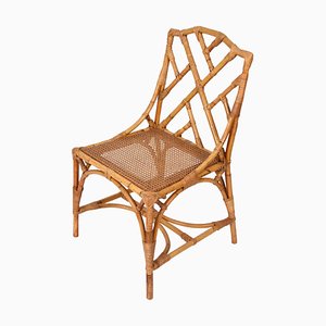 Italienischer Mid-Century Stuhl aus Bambus & Wiener Geflecht von Vivai Del Sud, 1960er
