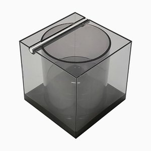 Mid-Century Italian Acrylic Cubic Ice Bucket by Renzo Cassetti for Di Cini & Nils, 1974