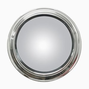 Mid-Century Italian Round Polished Chromed and Smoked Mirror, 1960s