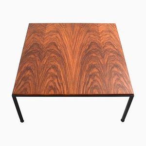 Mid-Century Italian Square Wood and Iron Coffee Table, 1960s