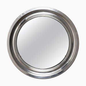 Mid-Century Italian Round Aluminum Mirror Attributed to Sergio Mazza for Artemide, 1960s