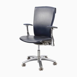 Aluminium and Italian Blue Leather Life Office Chair by Formway Design for Knoll