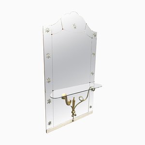 Italienischer Mid-Century Modern Spiegel mit Konsole von Pier Luigi Colli für Cristal Arte, 2er Set